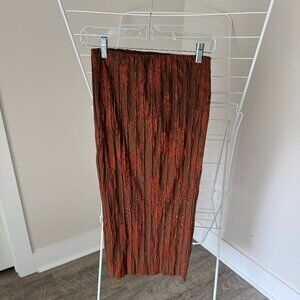 Zara Brown Copper Midi Pencil Skirt Size S